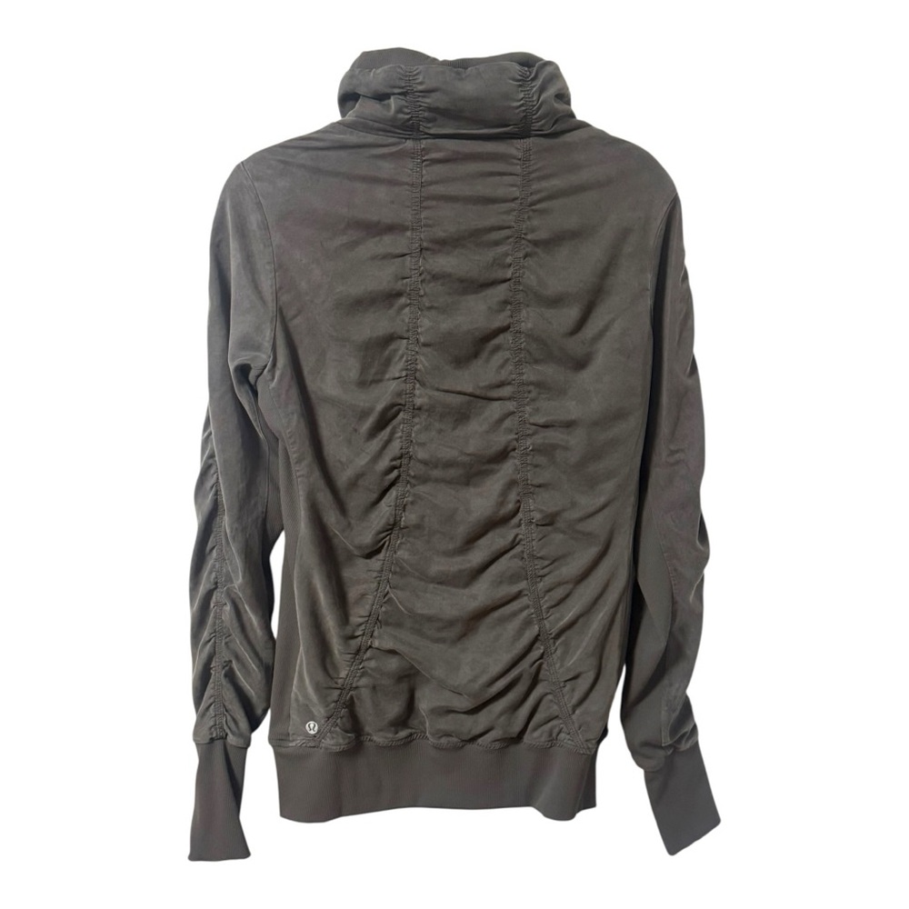 Lululemon Cool Down Reversible Jacket Grey Womens Size 8 Ruched Stretch Dance - Picture 3 of 12